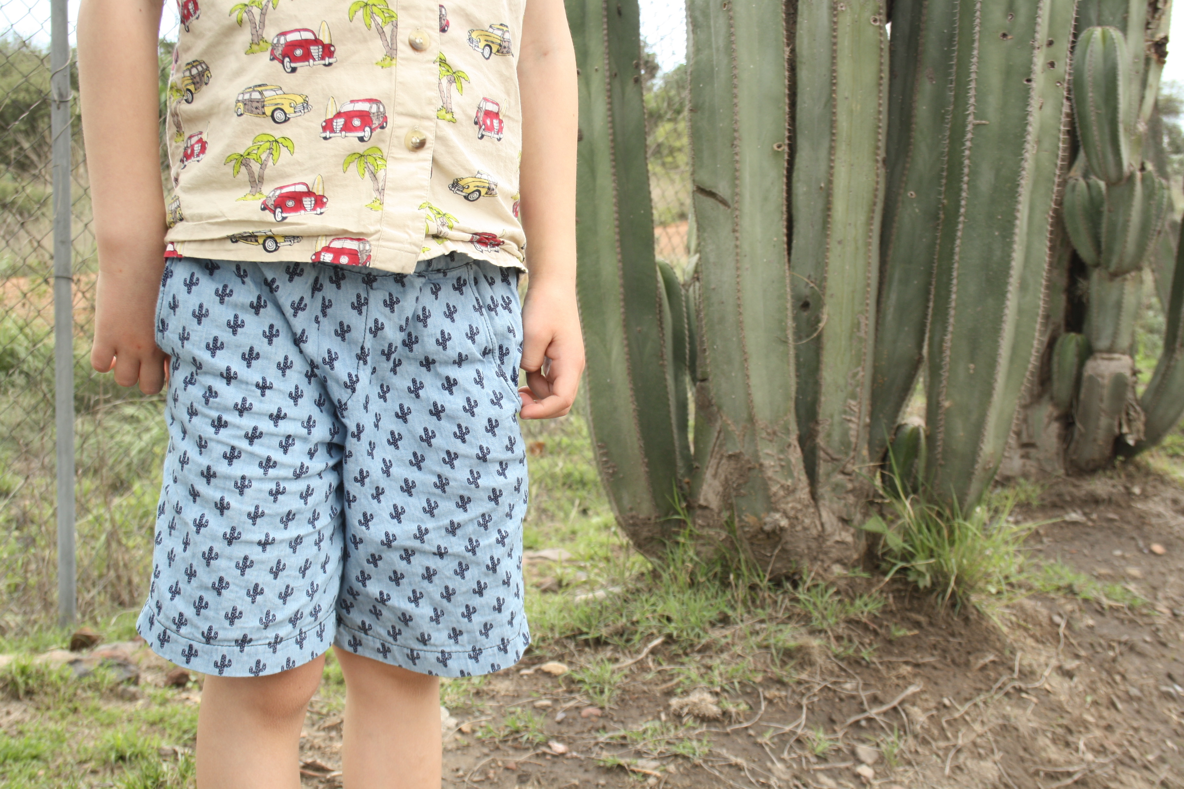 Shorts med kaktusprint