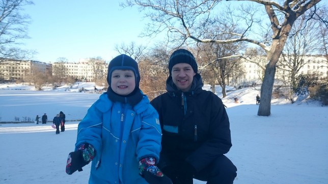 Magne og bjarke i sneen